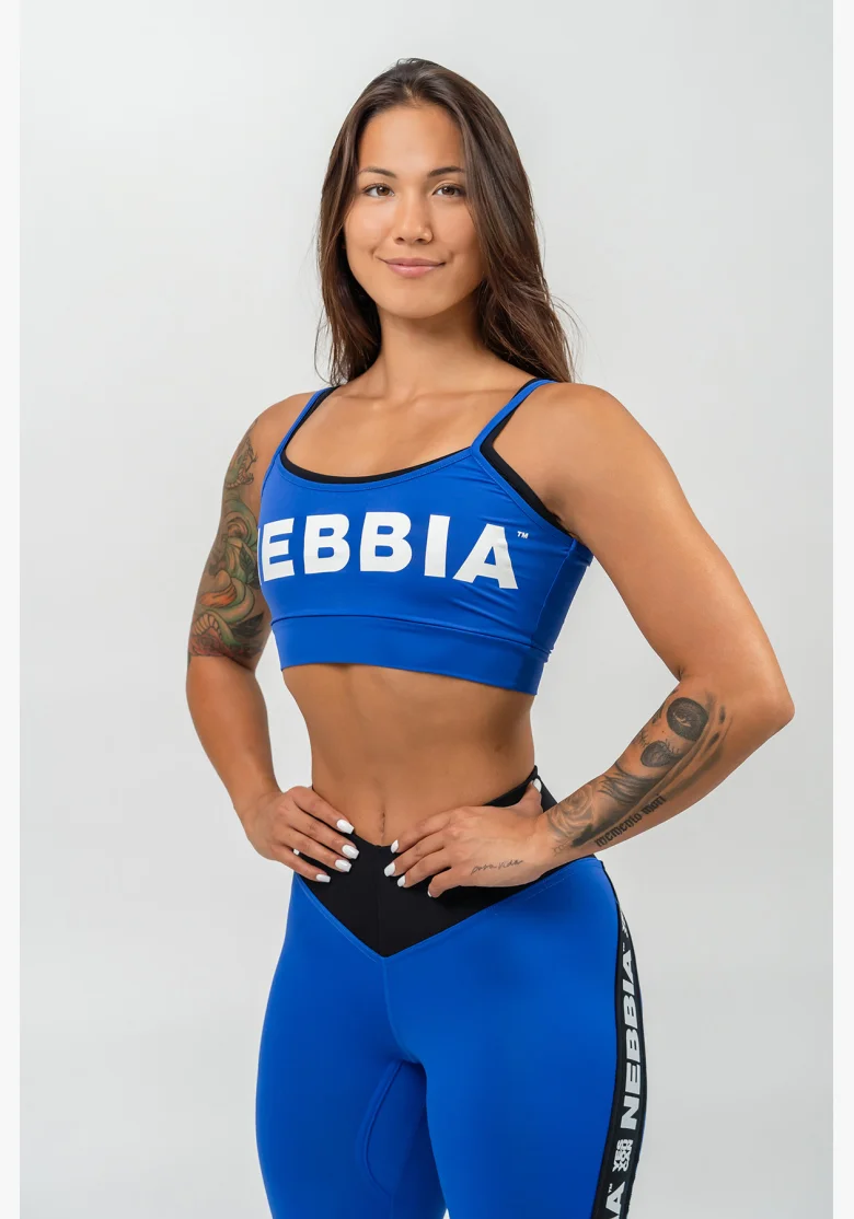 NEBBIA • Reggiseno sportivo a doppio strato FLEX blu • Nebshop.cz