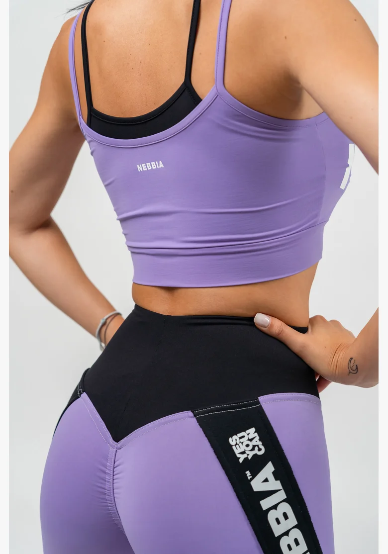 NEBBIA • Reggiseno sportivo a doppio strato FLEX lilla • Nebshop.it