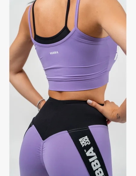 NEBBIA • Reggiseno sportivo a doppio strato FLEX lilla • Nebshop.it