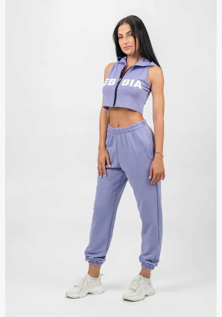 NEBBIA • Pantaloni sportivi larghi GYM TIME viola • Nebshop.it