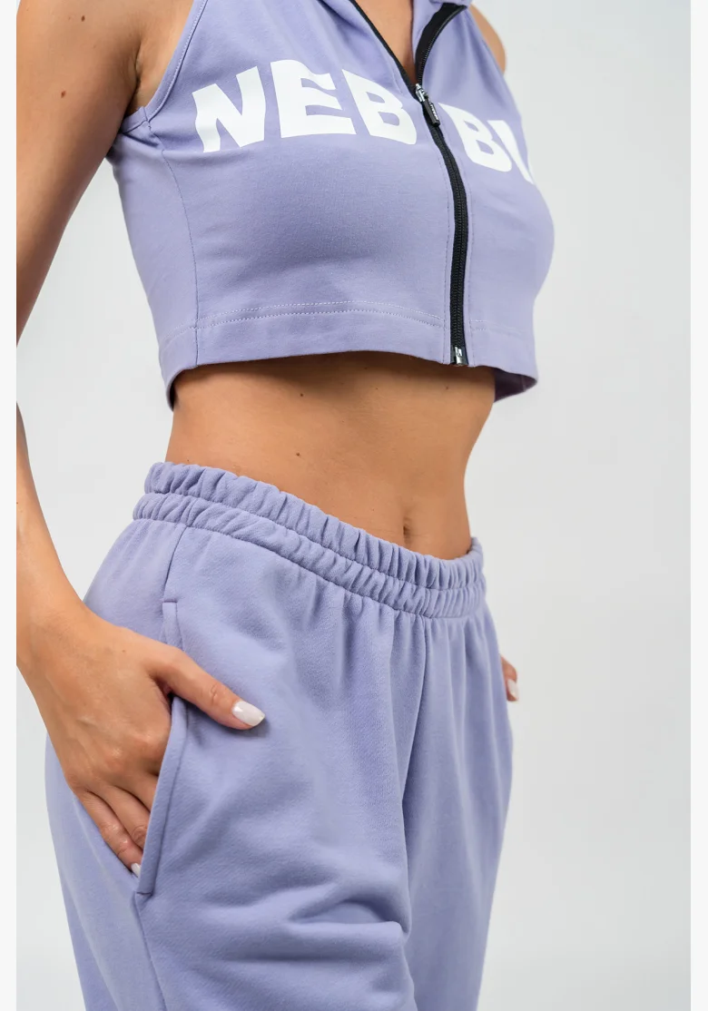 NEBBIA • Pantaloni sportivi larghi GYM TIME viola • Nebshop.it