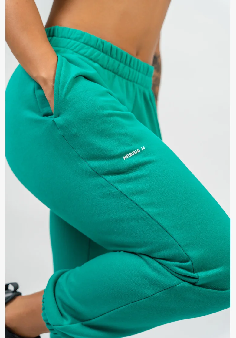 NEBBIA • Pantaloni sportivi larghi GYM TIME verde • Nebshop.it