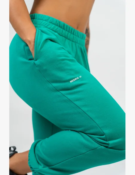 NEBBIA • Pantaloni sportivi larghi GYM TIME verde • Nebshop.it