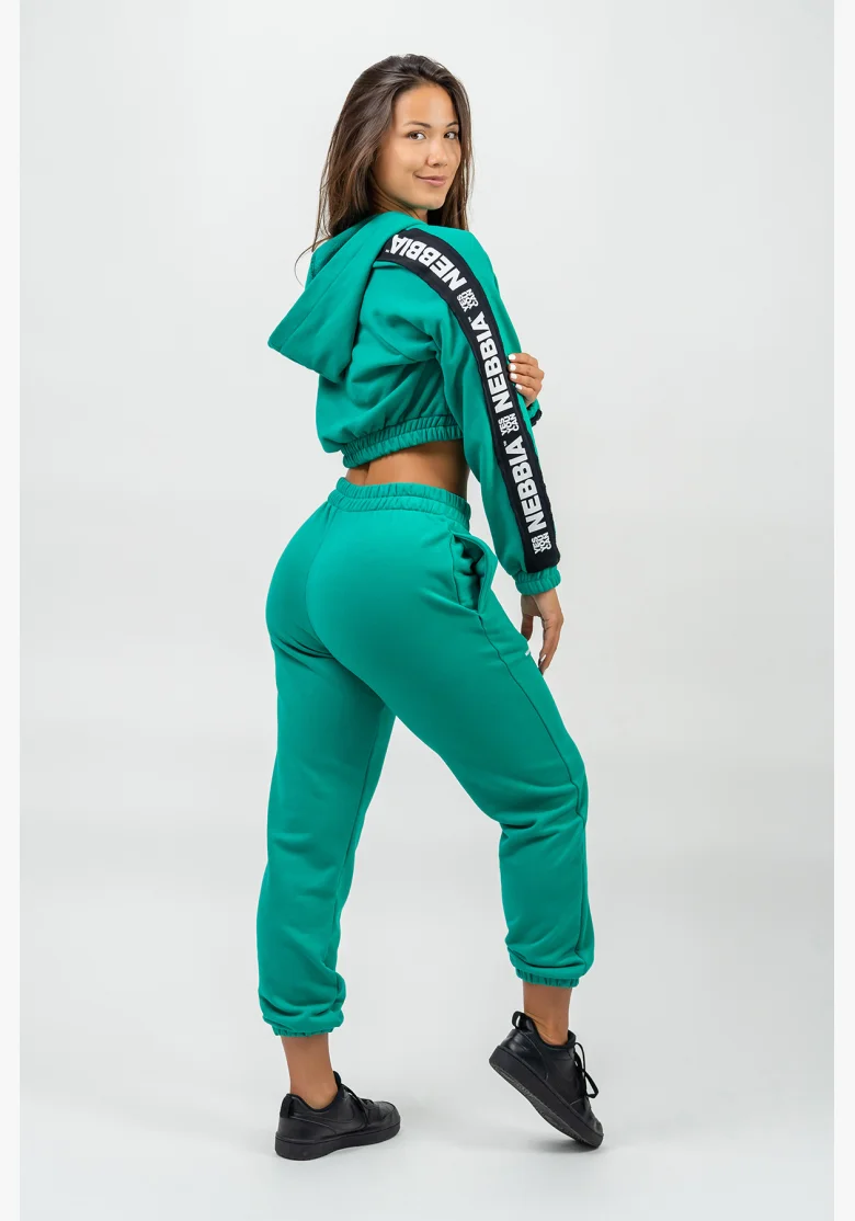 NEBBIA • Pantaloni sportivi larghi GYM TIME verde • Nebshop.it