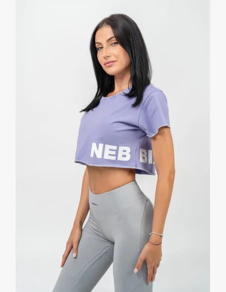 NEBBIA • Top corto t-shirt POWERHOUSE viola • Nebshop.cz