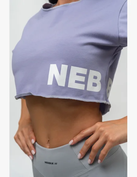 NEBBIA • Top corto t-shirt POWERHOUSE viola • Nebshop.cz