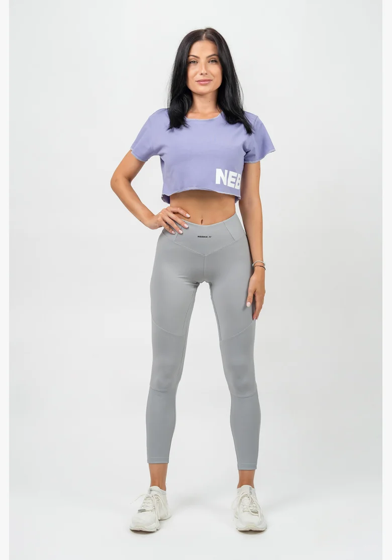 NEBBIA • Top corto t-shirt POWERHOUSE viola • Nebshop.cz