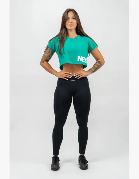 NEBBIA • Crop top T-shirt POWERHOUSE verde • Nebshop.cz