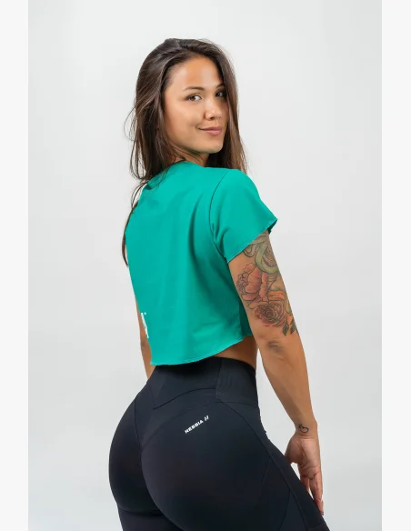 NEBBIA • Crop top T-shirt POWERHOUSE verde • Nebshop.cz