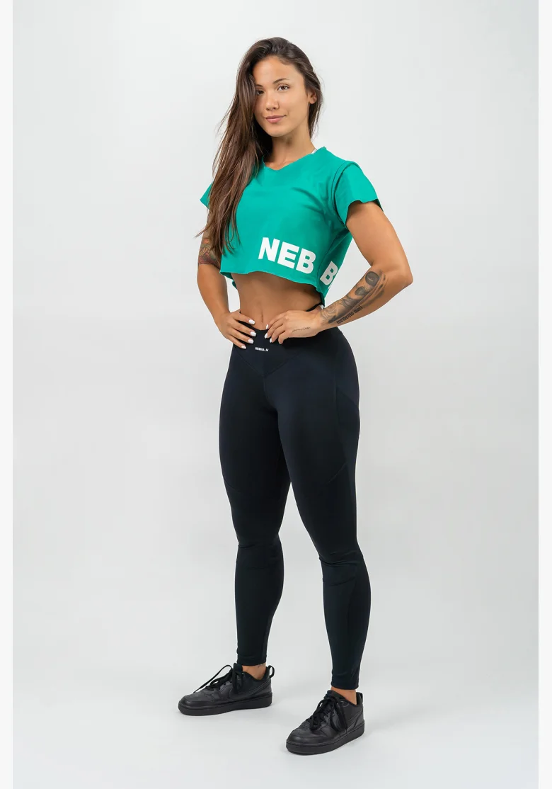 NEBBIA • Crop top T-shirt POWERHOUSE verde • Nebshop.cz