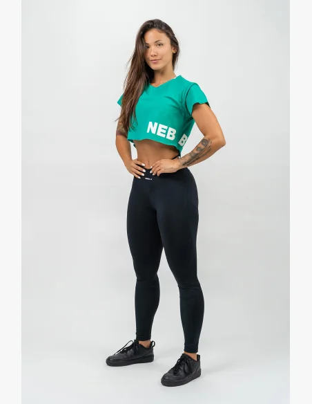 NEBBIA • Crop top T-shirt POWERHOUSE verde • Nebshop.cz