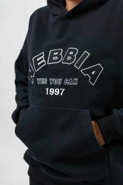 NEBBIA • Felpa oversize con cappuccio GYM RAT nera • Nebshop.it 2