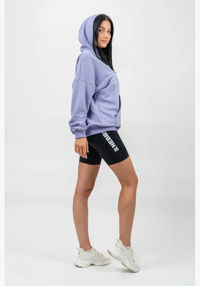 NEBBIA • Felpa oversize con cappuccio GYM RAT viola • Nebshop.cz
