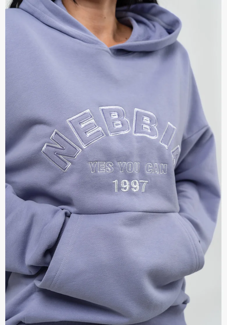 NEBBIA • Felpa oversize con cappuccio GYM RAT viola • Nebshop.cz