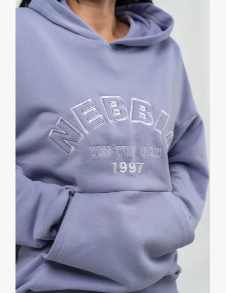 NEBBIA • Felpa oversize con cappuccio GYM RAT viola • Nebshop.cz