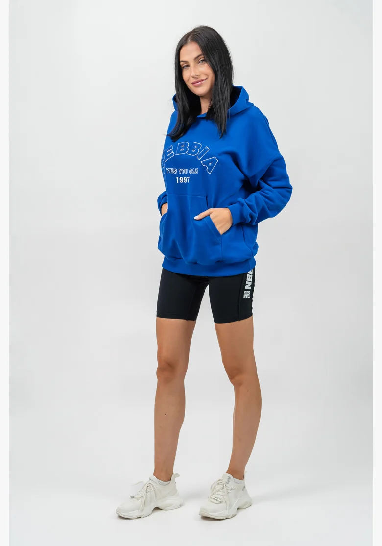 NEBBIA • Felpa oversize con cappuccio GYM RAT blu • Nebshop.cz