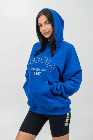NEBBIA • Felpa oversize con cappuccio GYM RAT blu • Nebshop.cz