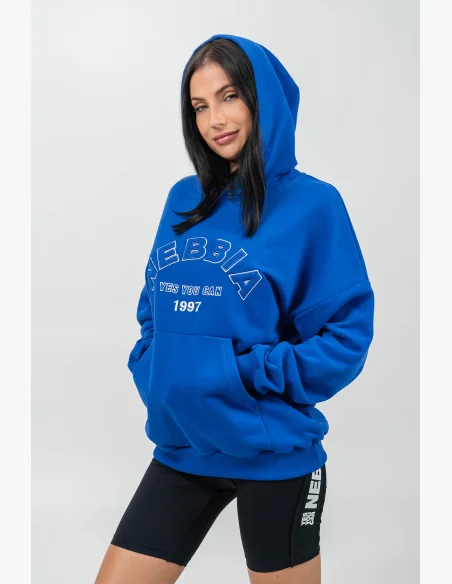 NEBBIA • Felpa oversize con cappuccio GYM RAT blu • Nebshop.cz