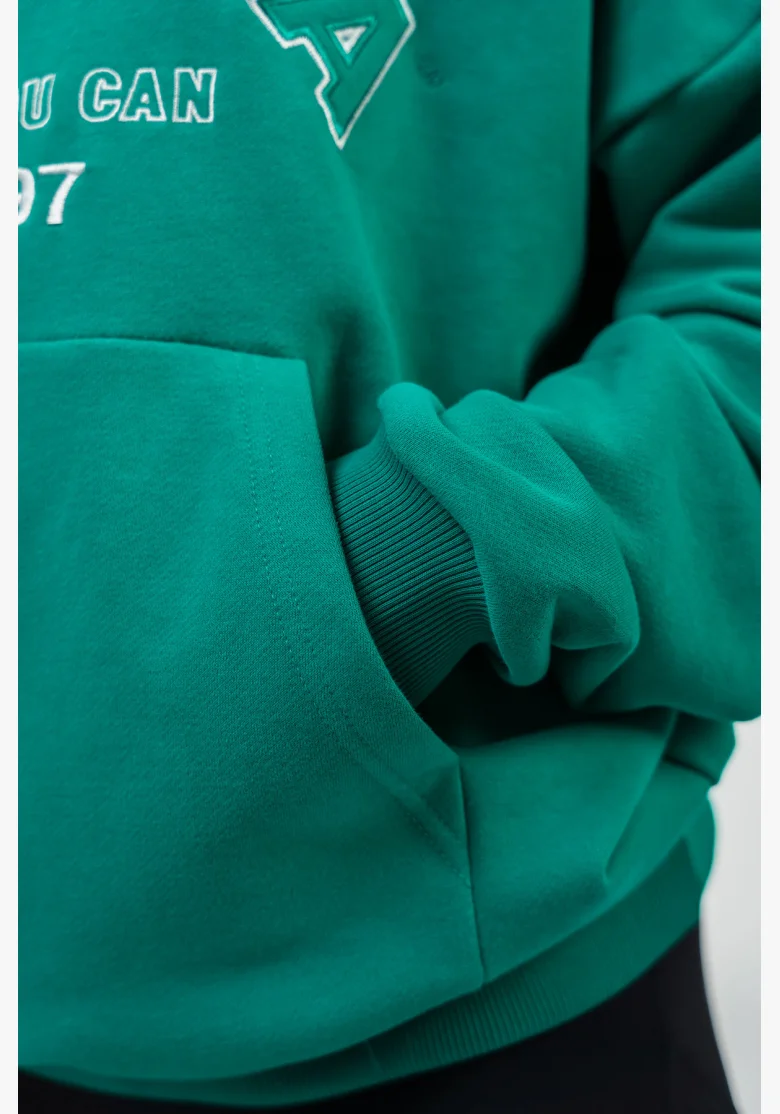 NEBBIA • Felpa oversize con cappuccio GYM RAT verde • Nebshop.cz