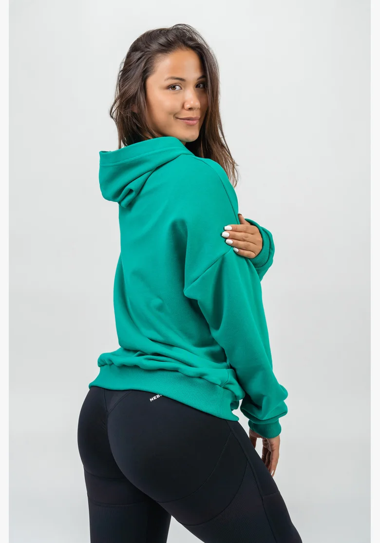 NEBBIA • Felpa oversize con cappuccio GYM RAT verde • Nebshop.cz