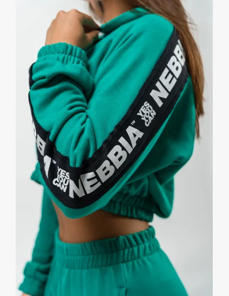 NEBBIA • Felpa con cappuccio ICONIC verde • Nebshop.it
