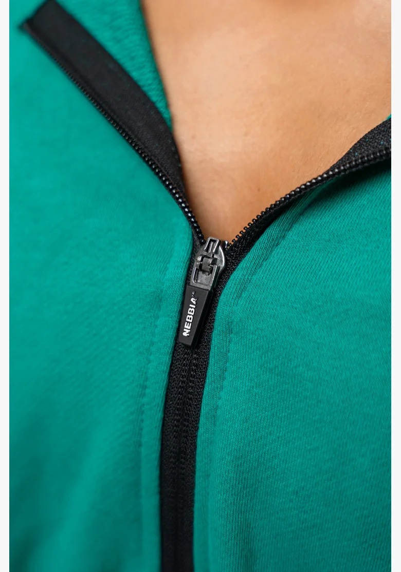 NEBBIA • Felpa con cappuccio ICONIC verde • Nebshop.it