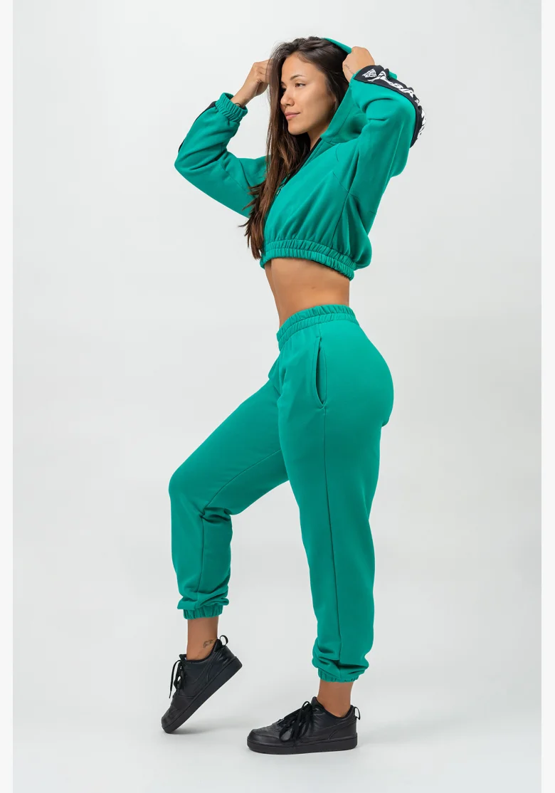 NEBBIA • Felpa con cappuccio ICONIC verde • Nebshop.it