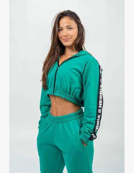 NEBBIA • Felpa con cappuccio ICONIC verde • Nebshop.it