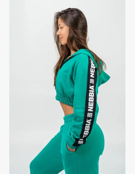 NEBBIA • Felpa con cappuccio ICONIC verde • Nebshop.it