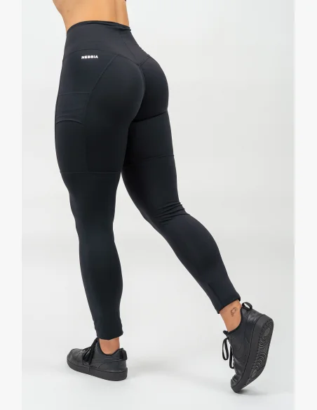 NEBBIA • Leggings a vita alta LEG DAY GOALS nera • Nebshop.it