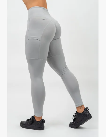 NEBBIA • Leggings a vita alta LEG DAY GOALS grigio • Nebshop.it