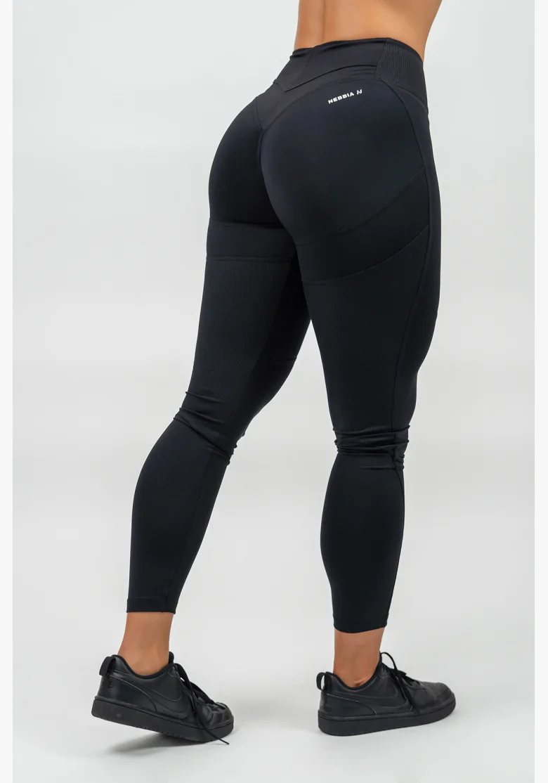 NEBBIA • Leggings modellanti con vita alta GLUTE PUMP nera • Nebshop.cz