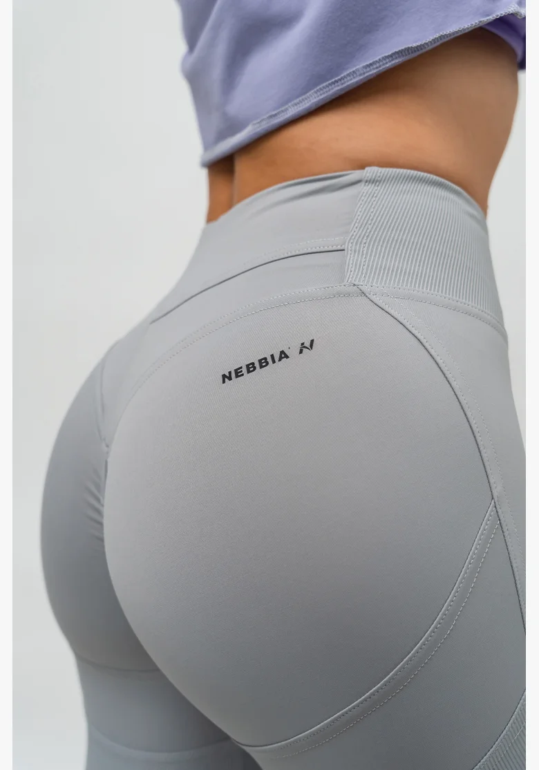 NEBBIA • Leggings modellanti con vita alta GLUTE PUMP grigio • Nebshop.cz