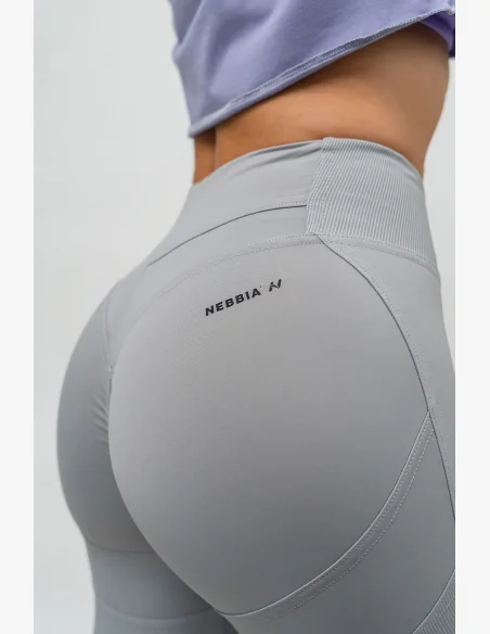 NEBBIA • Leggings modellanti con vita alta GLUTE PUMP grigio • Nebshop.cz