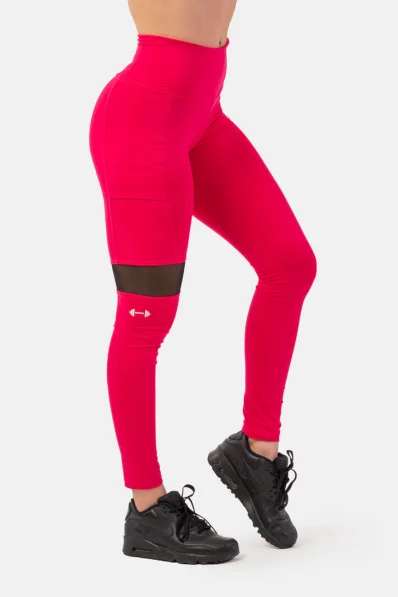 NEBBIA Leggings Sportivi con vita alta e tasca laterale rosa