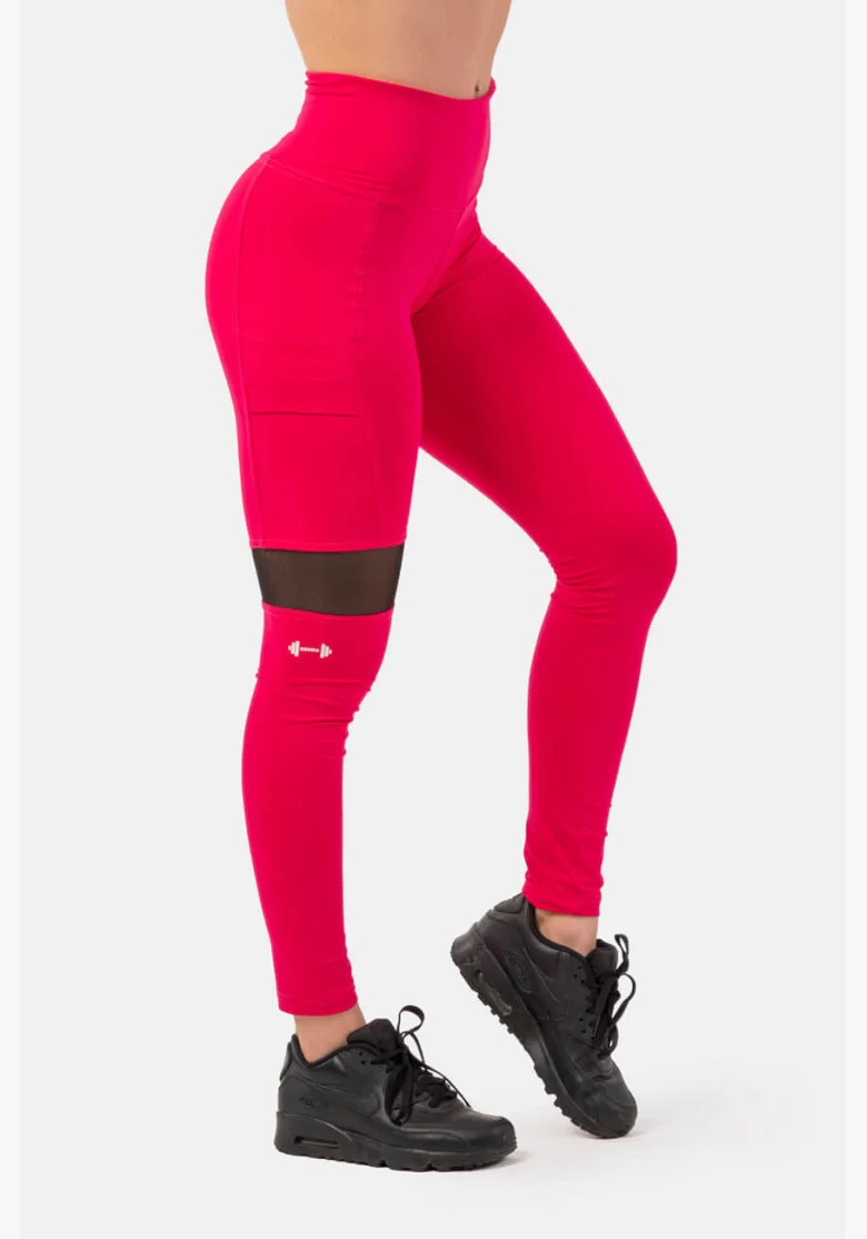 NEBBIA Leggings Sportivi con vita alta e tasca laterale rosa