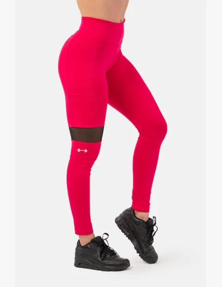 NEBBIA Leggings Sportivi con vita alta e tasca laterale rosa