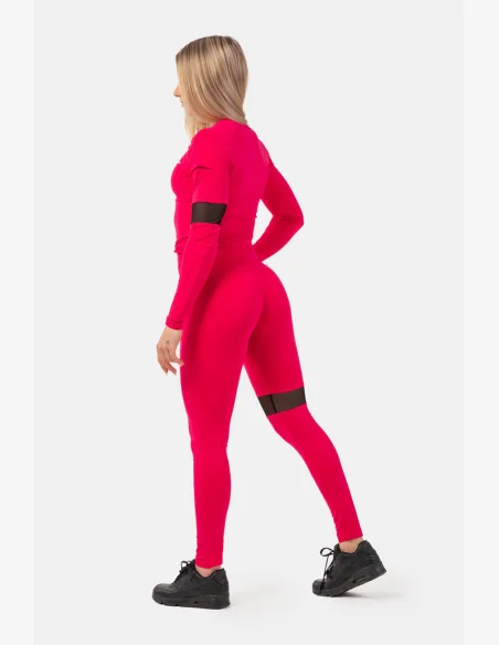 NEBBIA Leggings Sportivi con vita alta e tasca laterale rosa