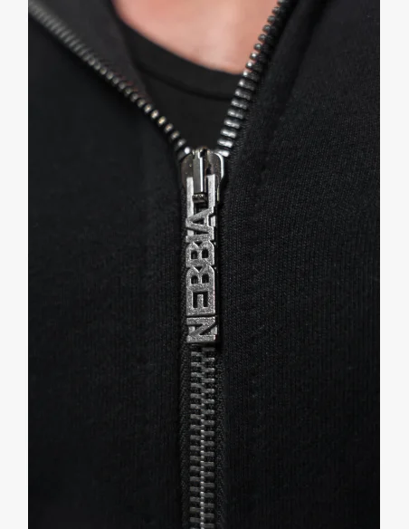 NEBBIA • Felpa con zip BEYOND ORDINARY nera • Nebshop.it