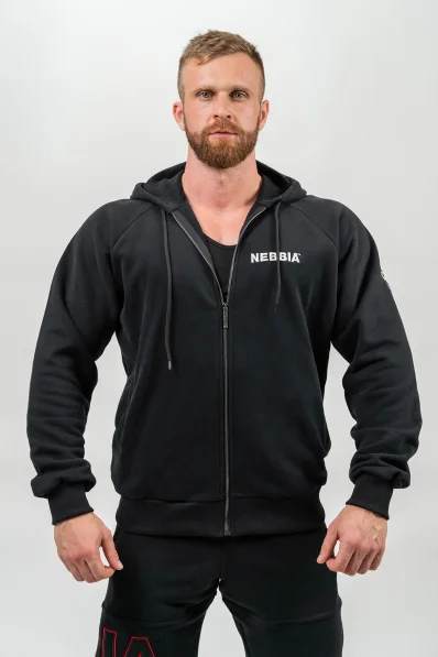 NEBBIA • Felpa con zip BEYOND ORDINARY nera • Nebshop.it