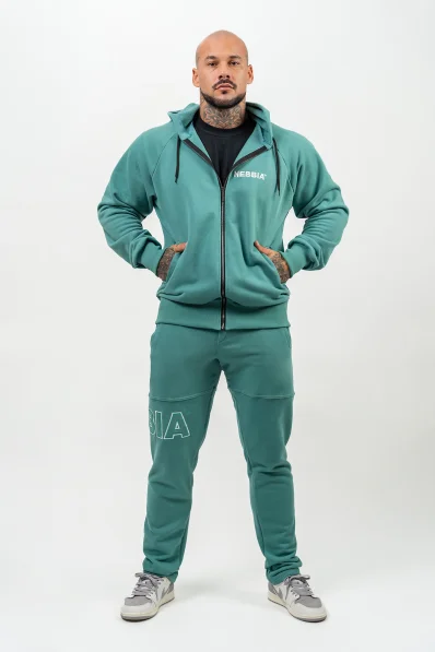 NEBBIA • Felpa con zip BEYOND ORDINARY verde • Nebshop.cz
