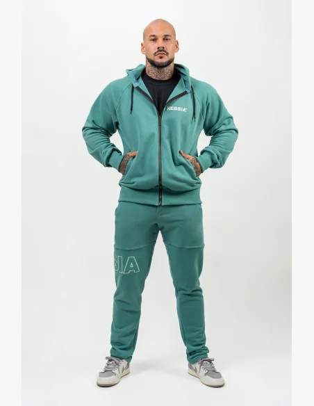 NEBBIA • Felpa con zip BEYOND ORDINARY verde • Nebshop.cz