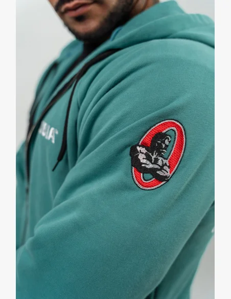NEBBIA • Felpa con zip BEYOND ORDINARY verde • Nebshop.cz