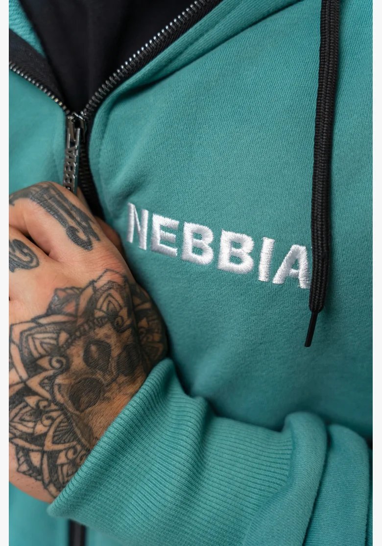 NEBBIA • Felpa con zip BEYOND ORDINARY verde • Nebshop.cz