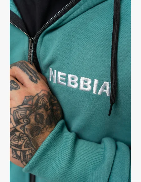 NEBBIA • Felpa con zip BEYOND ORDINARY verde • Nebshop.cz