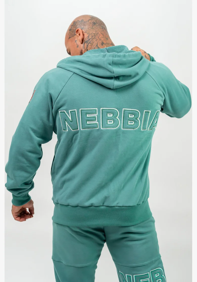NEBBIA • Felpa con zip BEYOND ORDINARY verde • Nebshop.cz