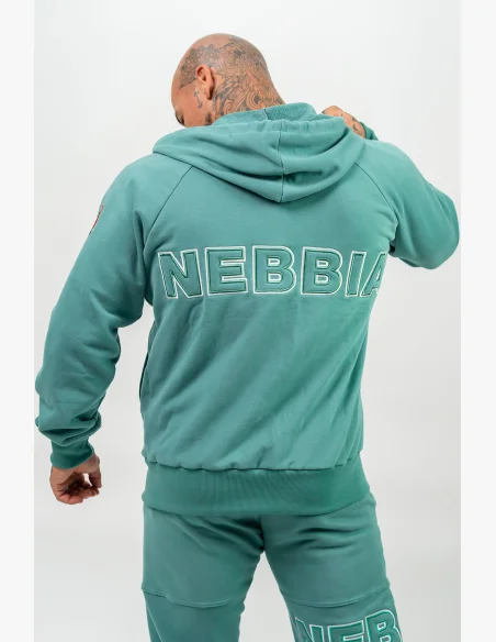 NEBBIA • Felpa con zip BEYOND ORDINARY verde • Nebshop.cz