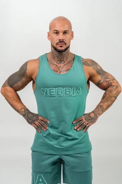 NEBBIA • Canotta Fitness STRENGTH verde • Nebshop.it