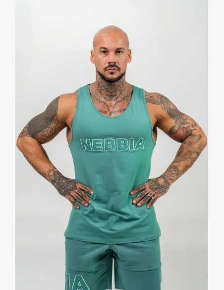 NEBBIA • Canotta Fitness STRENGTH verde • Nebshop.it