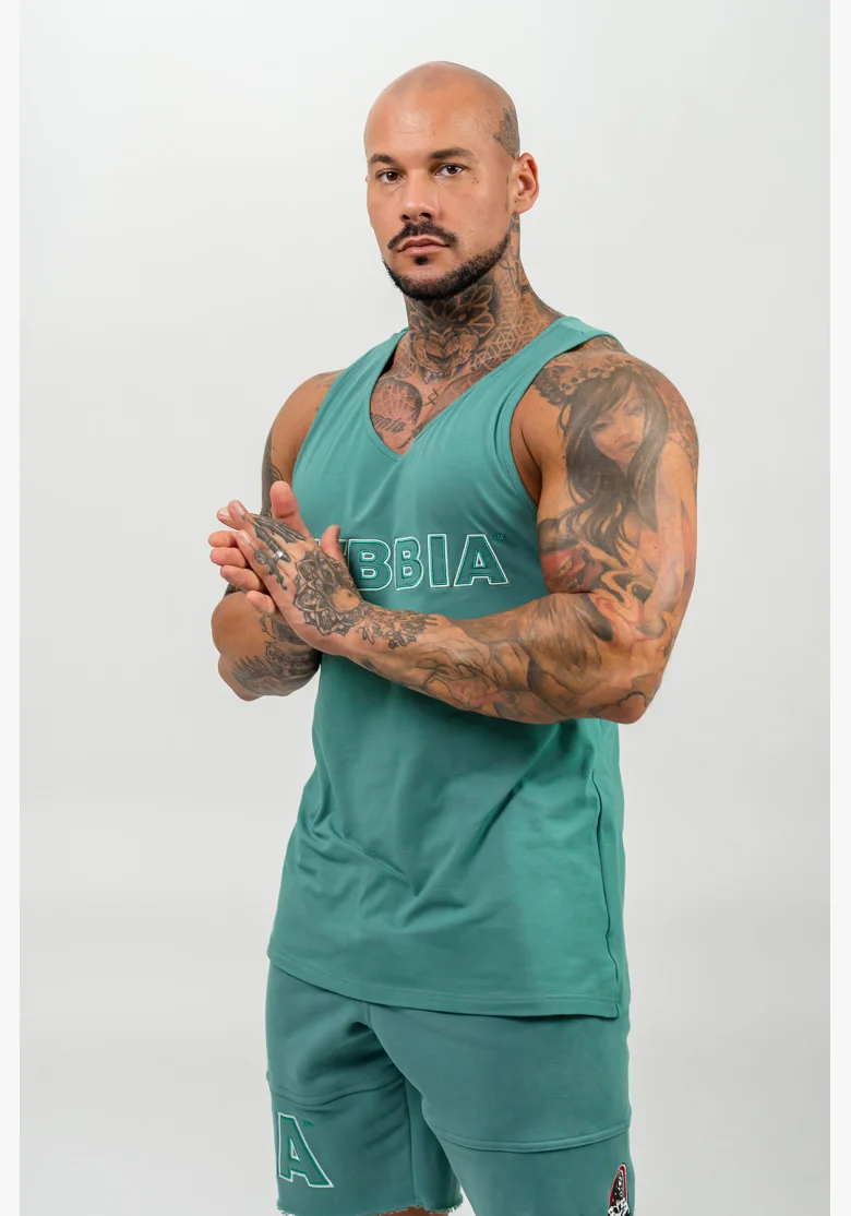 NEBBIA • Canotta Fitness STRENGTH verde • Nebshop.it